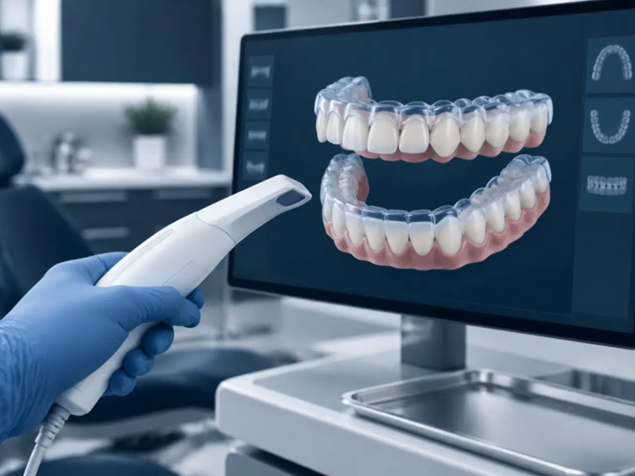 Scanner intraoral e planejamento digital 3D de alinhadores transparentes